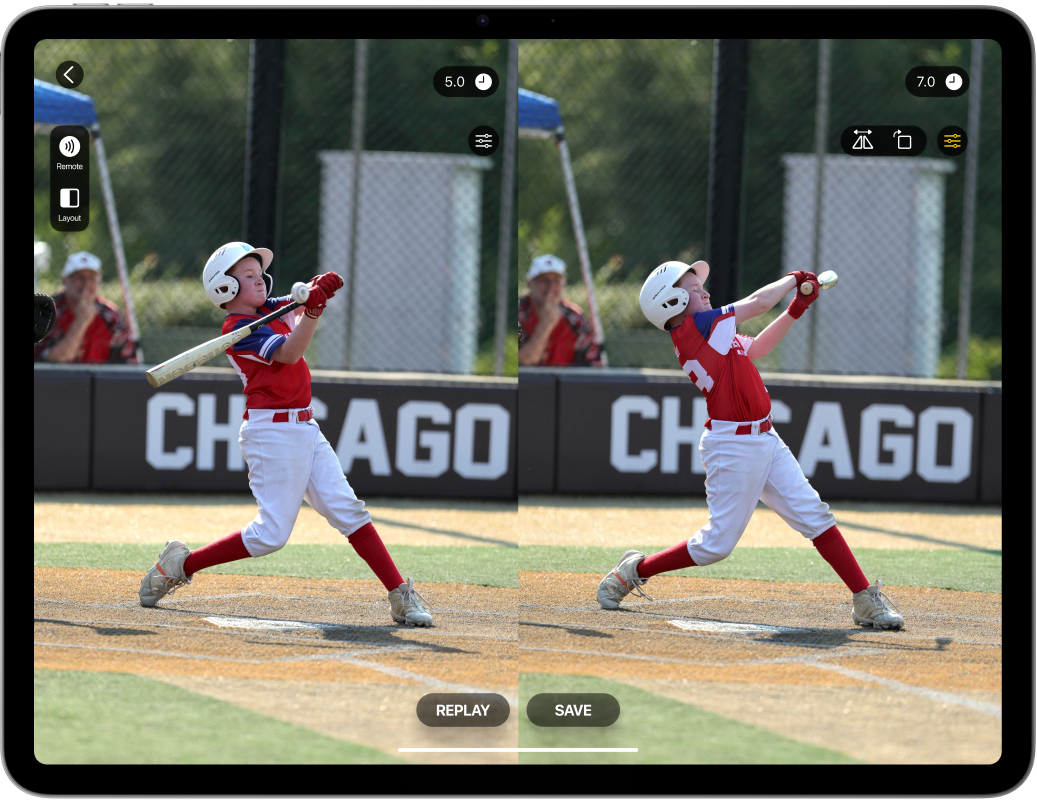 Video Delay app: Split Screen feature with independent delay times