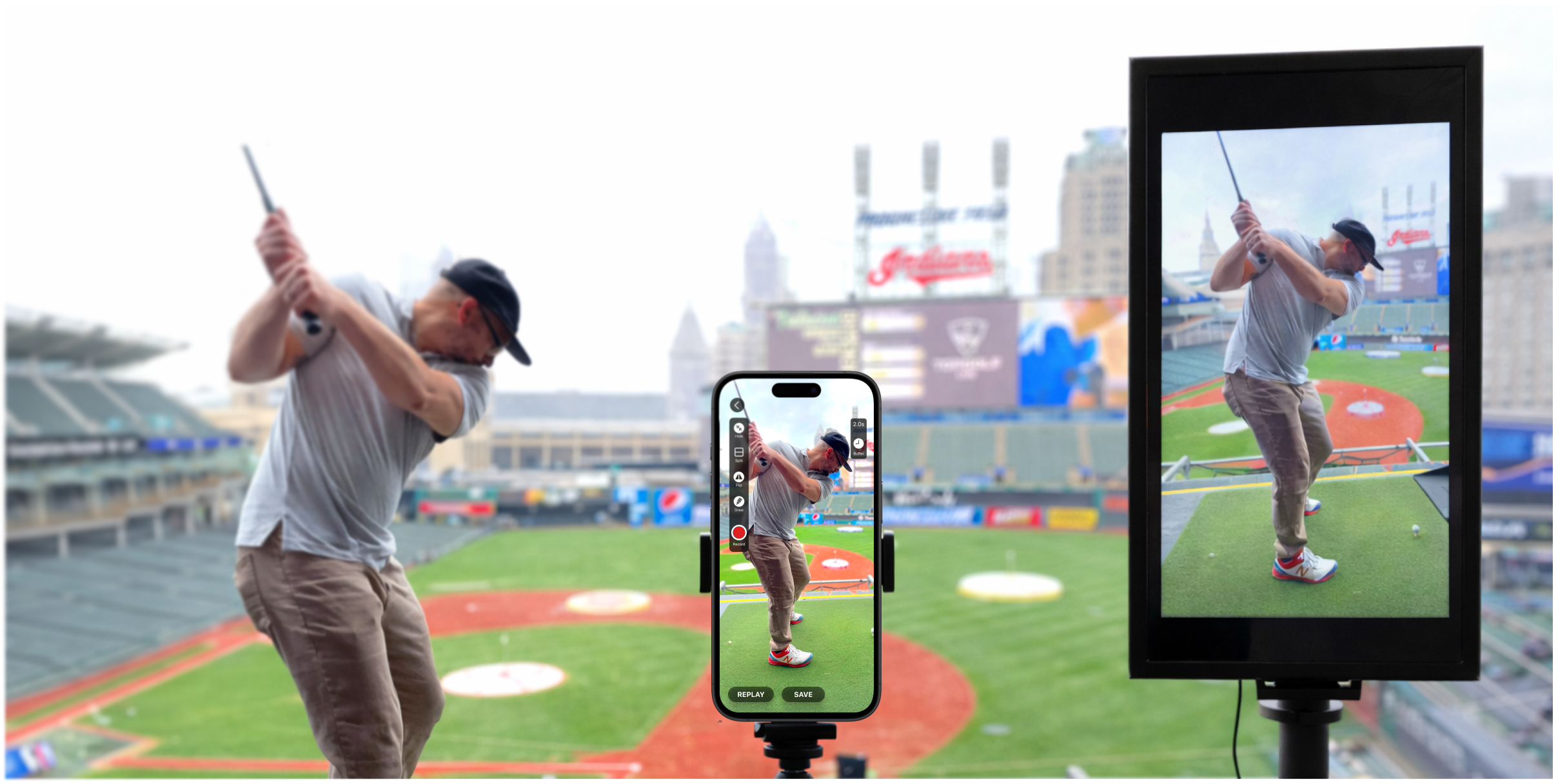 golf swing practice with Video Delay app